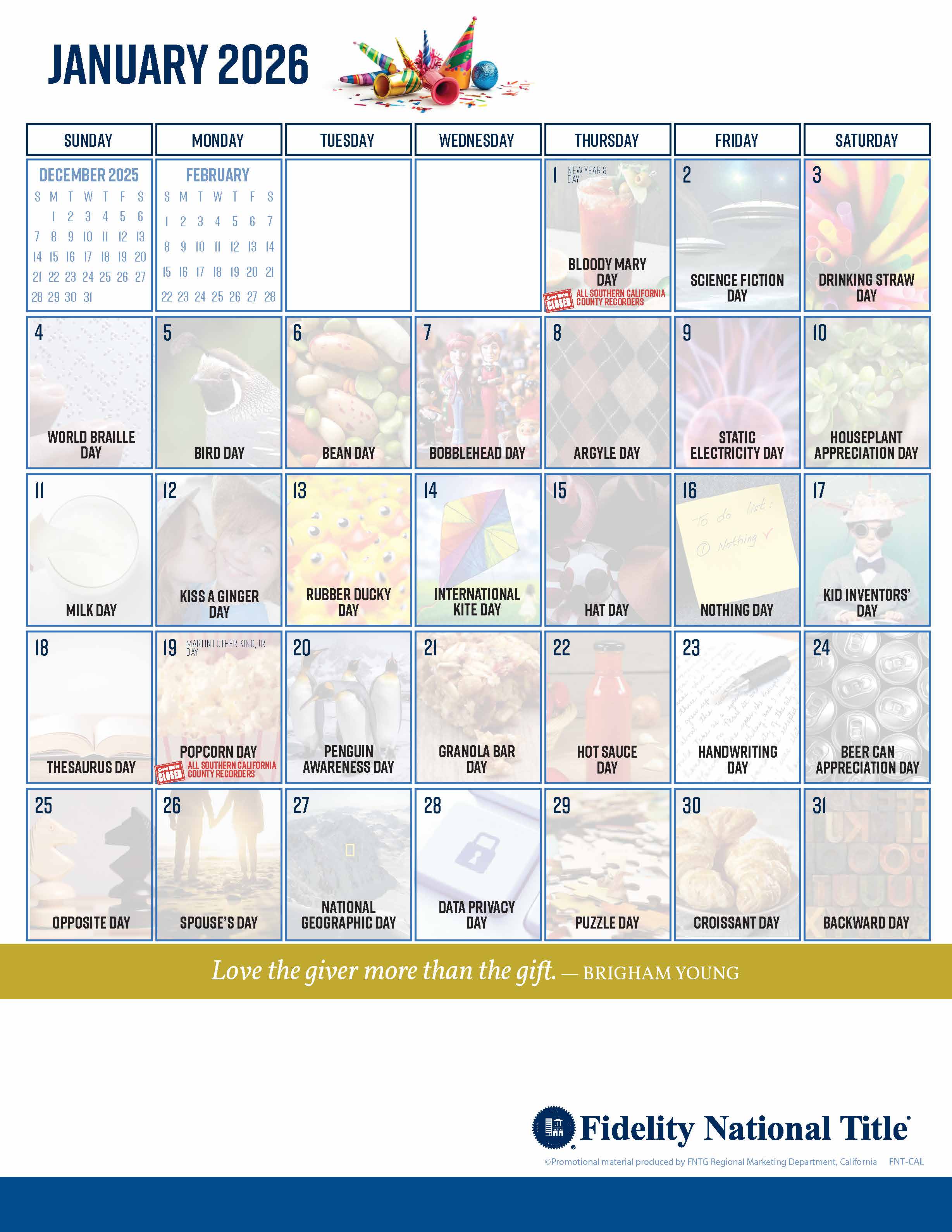 January Fun Calendar