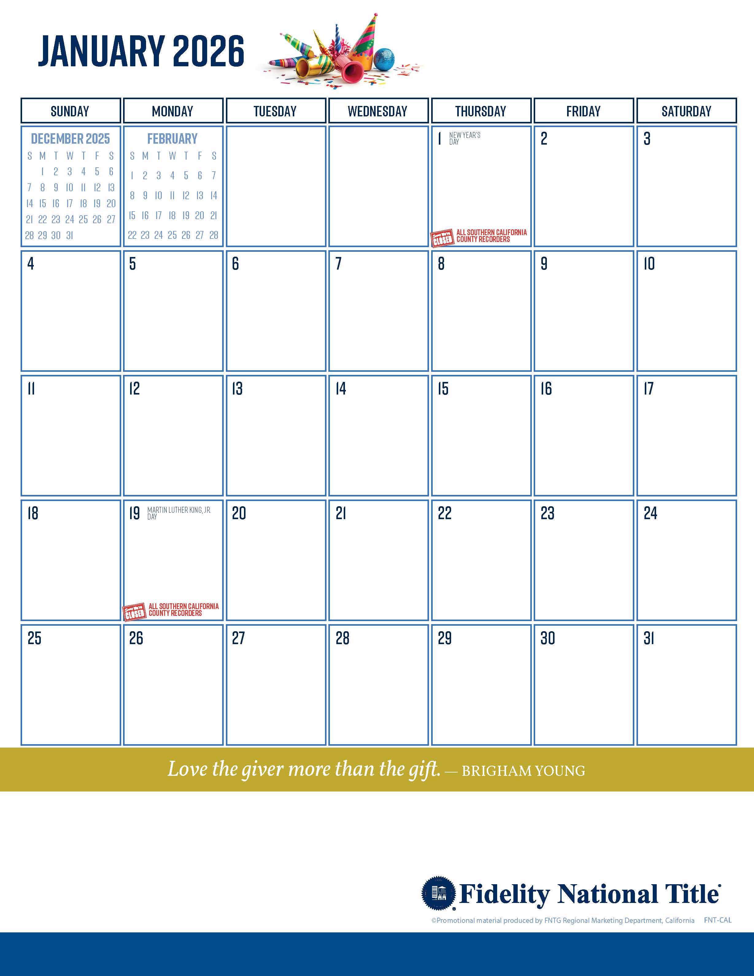 January Plain Calendar